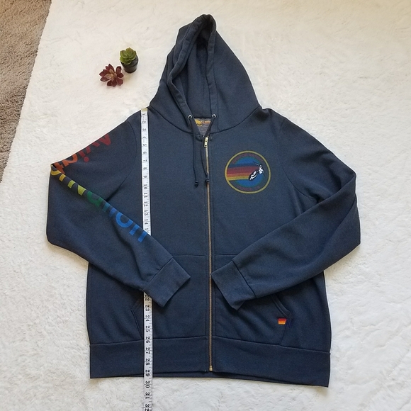 AVIATOR NATION VAIL CHARCOAL ZIP HOODIE_VENICE, CA - Picture 4 of 8